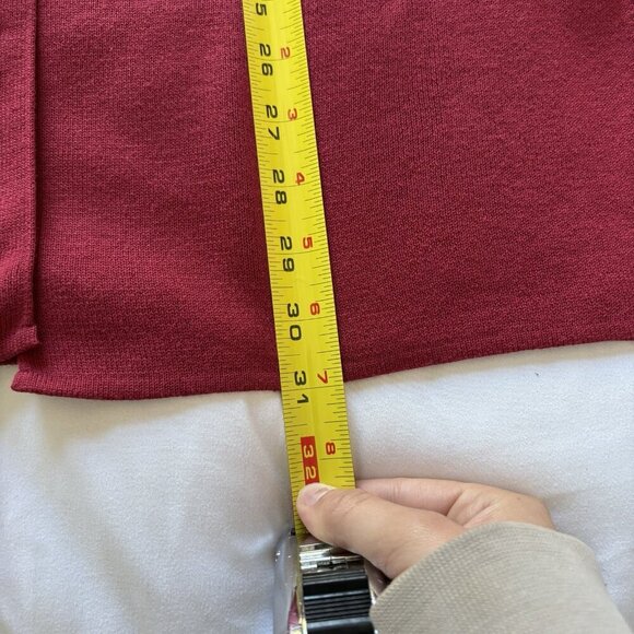 Vintage Womens Medium Red Cardigan Sweater 100% Cotton Button Down Fall Autumn - Picture 4 of 7